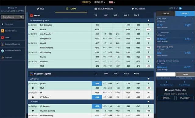 Sportsbetting.ag desktop site esports betting interface Sportsbetting.ag desktop site esports betting