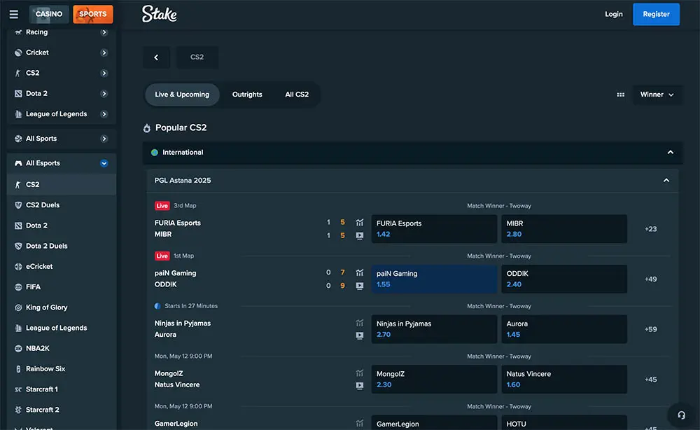 Stake.com esports review