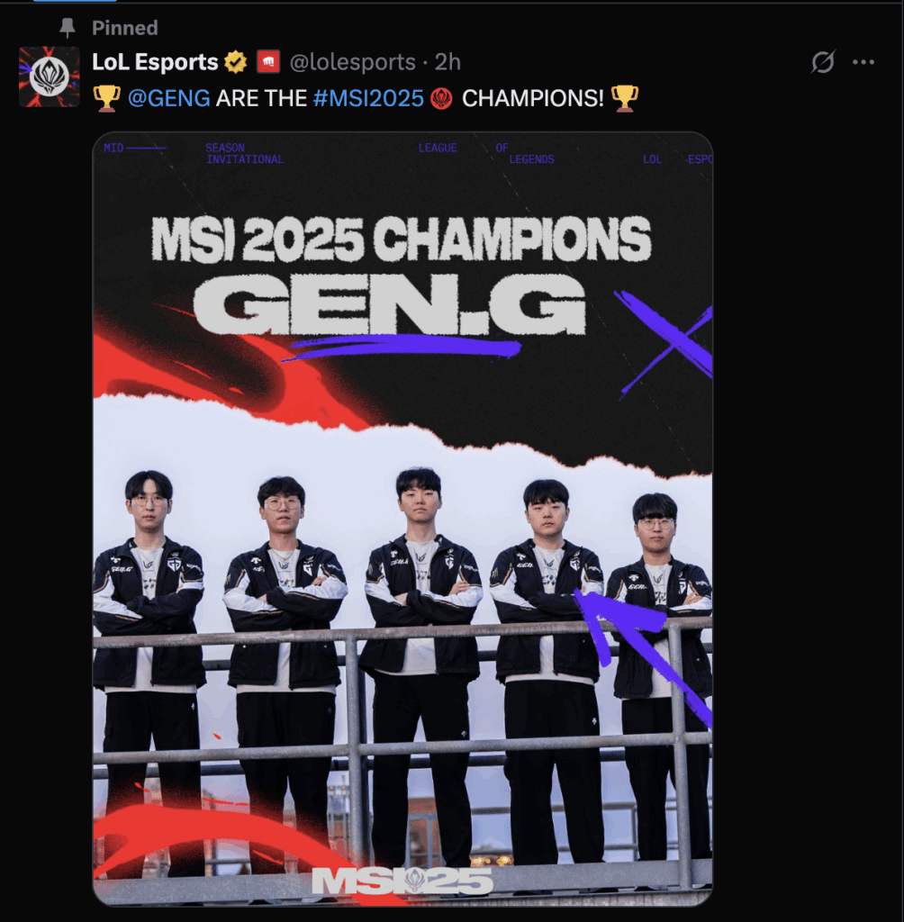 Gen.G claim LoL MSI 2025 title