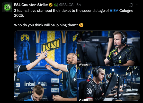 IEM Cologne Stage 2 qualified teams