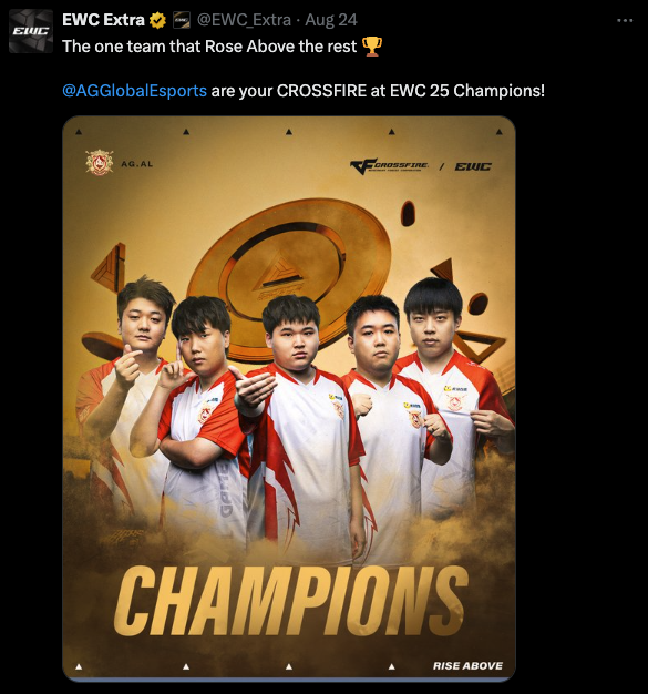 AG.AL lift CrossFire EWC trophy