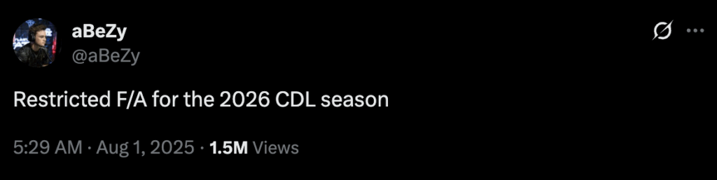 Abezy announces free agancy