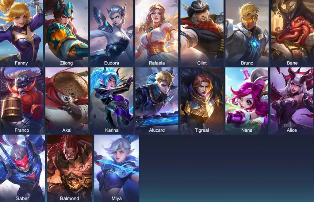 Mobile Legends Characters 