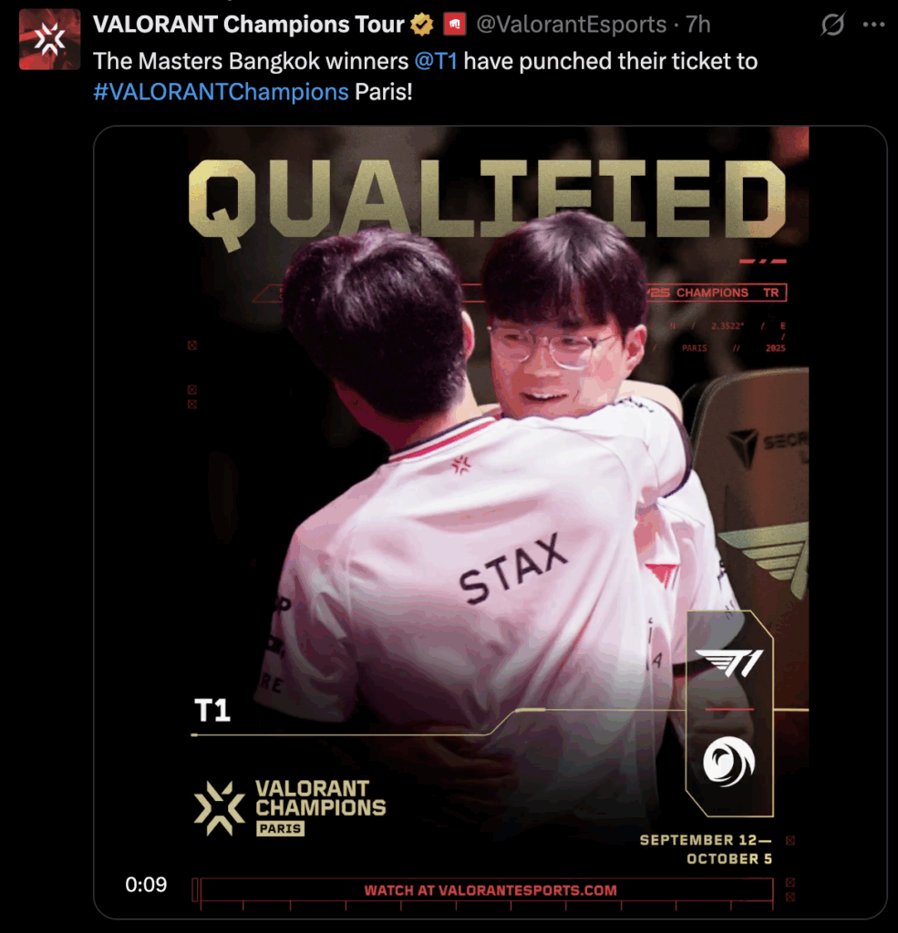 T1 qualify for VALORANT Champions 2025
