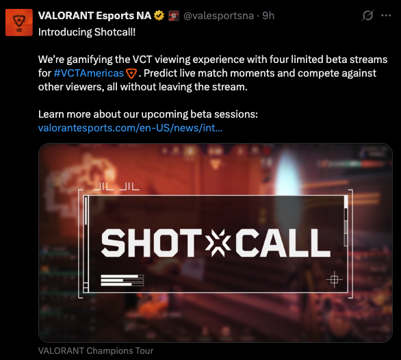 VALORANT launch Shotcall for VCT live streams