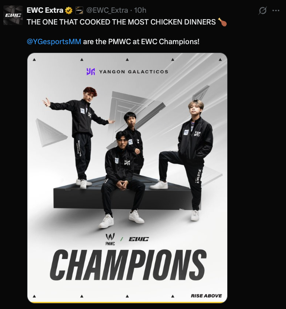 Yangon Galacticos Claim PUBG Mobile World Cup title