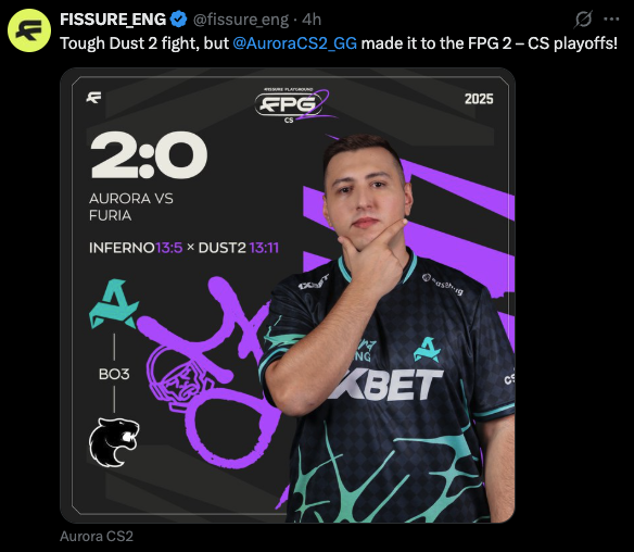 Aurora secure FISSURE Playground #2 playoffs spot