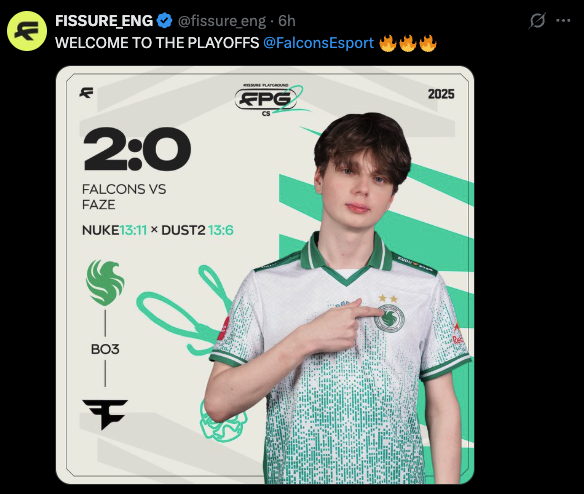 Falcons secure FISSURE Playground #2 playoffs spot