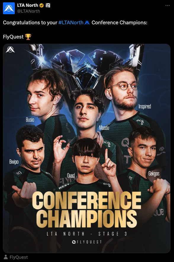 FlyQuest win LTA North Split 3