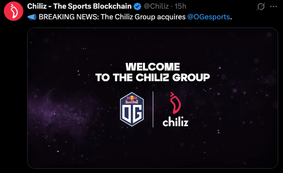 The Chiliz Group acquire OG Esports
