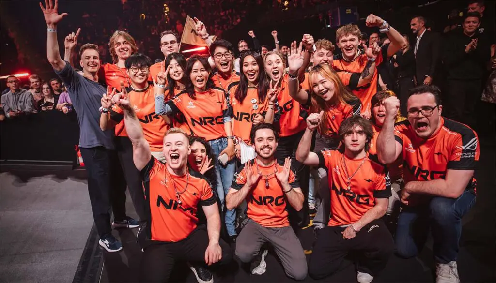 NRG celebrate being crowned VALORANT Champions winners