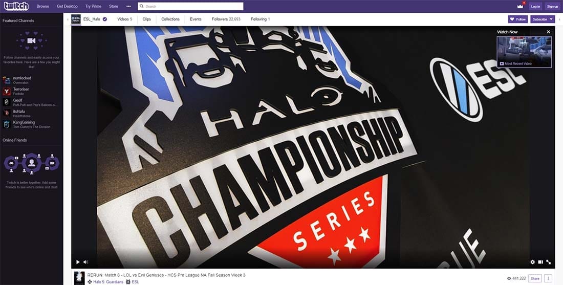Watch Halo esports live-streamed on Twitch