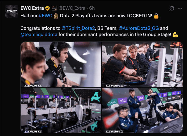 Dota 2 EWC Playoff Qualified Teams