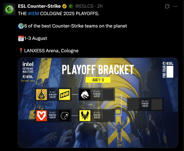 IEM Cologne Playoff Teams
