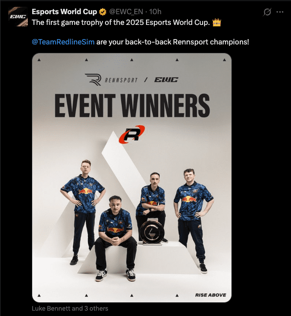 Team Redline win Rennsport EWC title