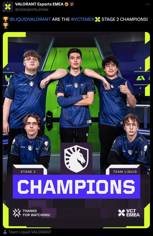 Team Liquid claim VCT EMEA Stage 2 title