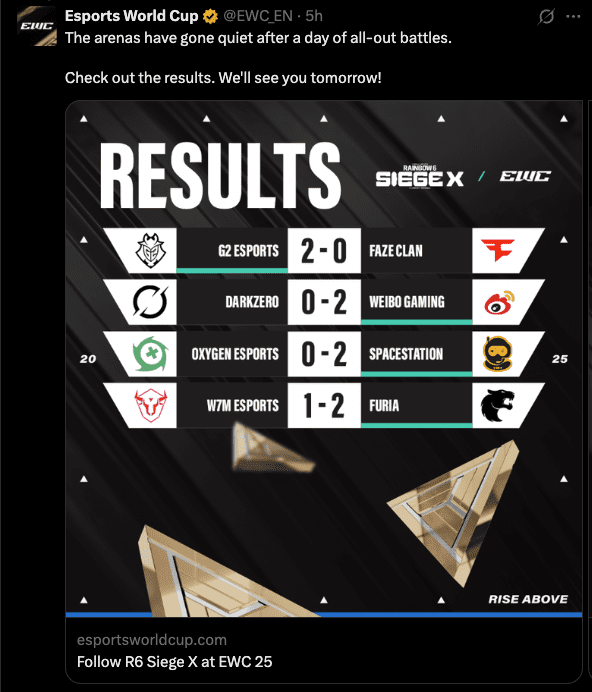 R6 EWC Last Group Stage matches