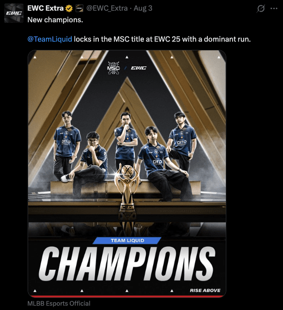 Team Liquid crowned MLBB EWC champions