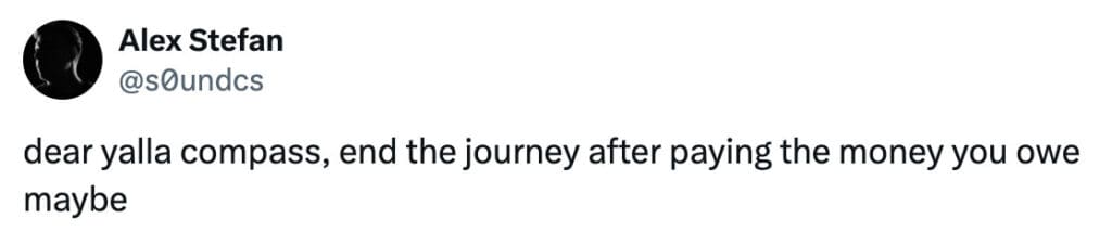 YaLLA Compass tweet - Alex "s0und" Stefan