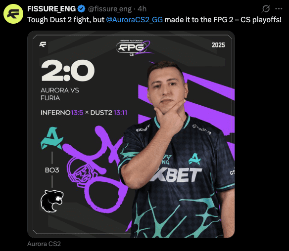 Aurora secure FISSURE Playground #2 playoffs spot