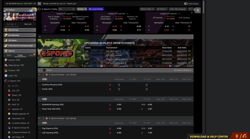 Dafabet esports betting hub