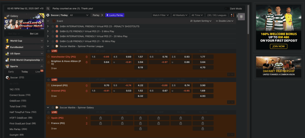 Dafabet sportsbook home