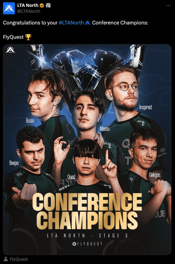 FlyQuest win LTA North Split 3