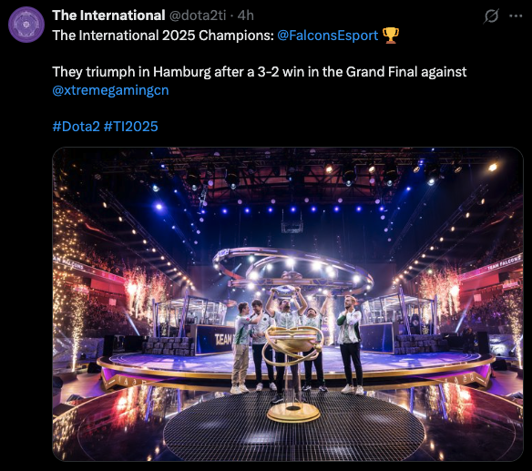 Falcons claim TI 2025 title