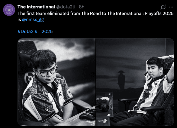 Nemesis eliminated from The International