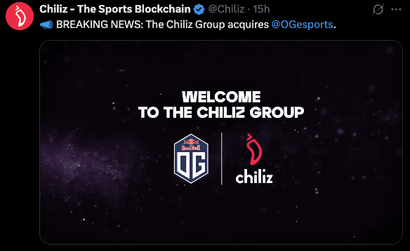 The Chiliz Group acquire OG Esports