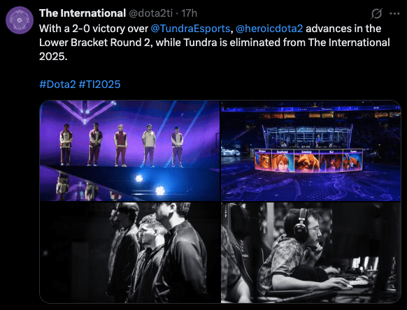 HEROIC eliminated Tundra from TI 2025